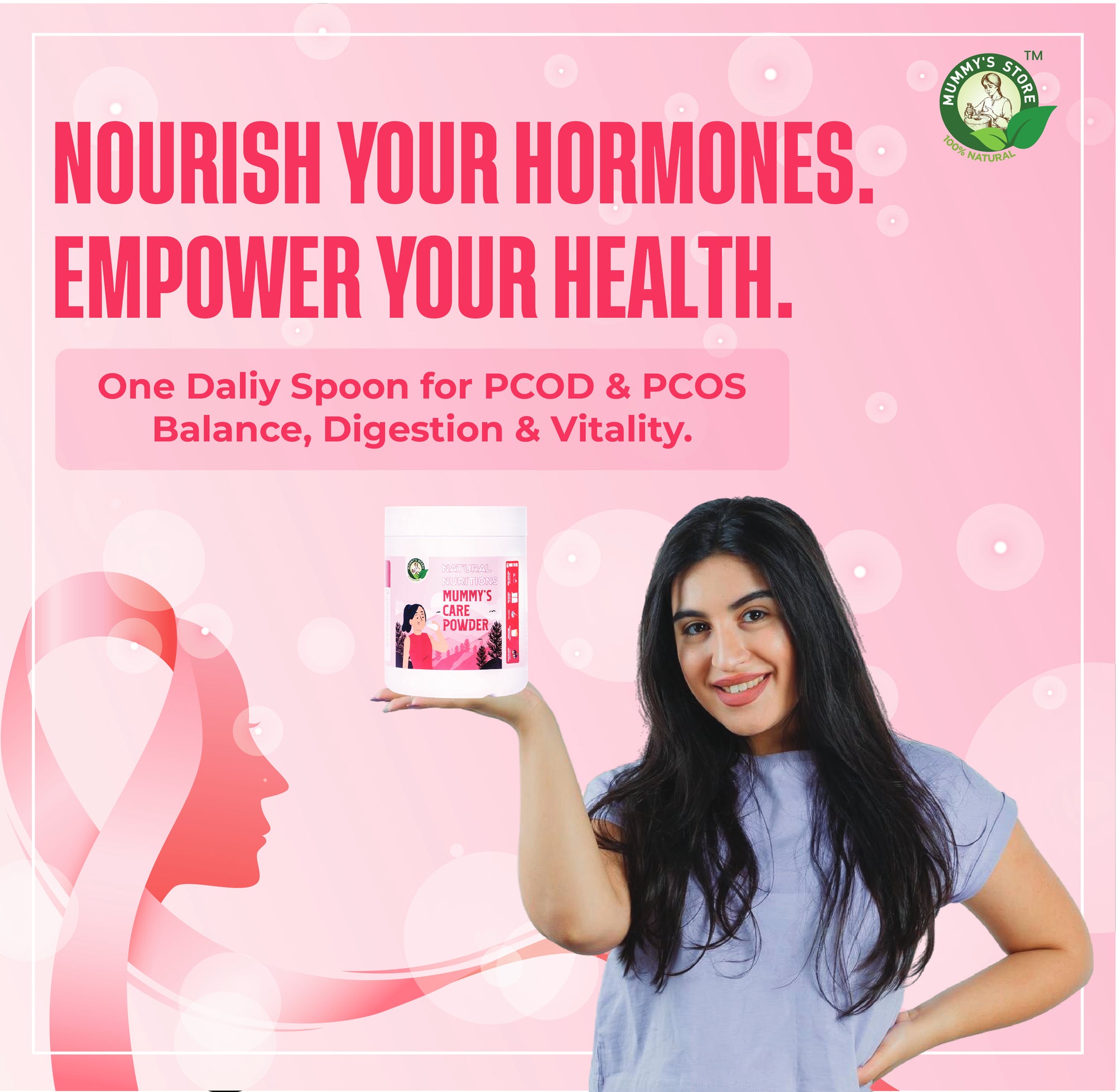 woman nutrition powder